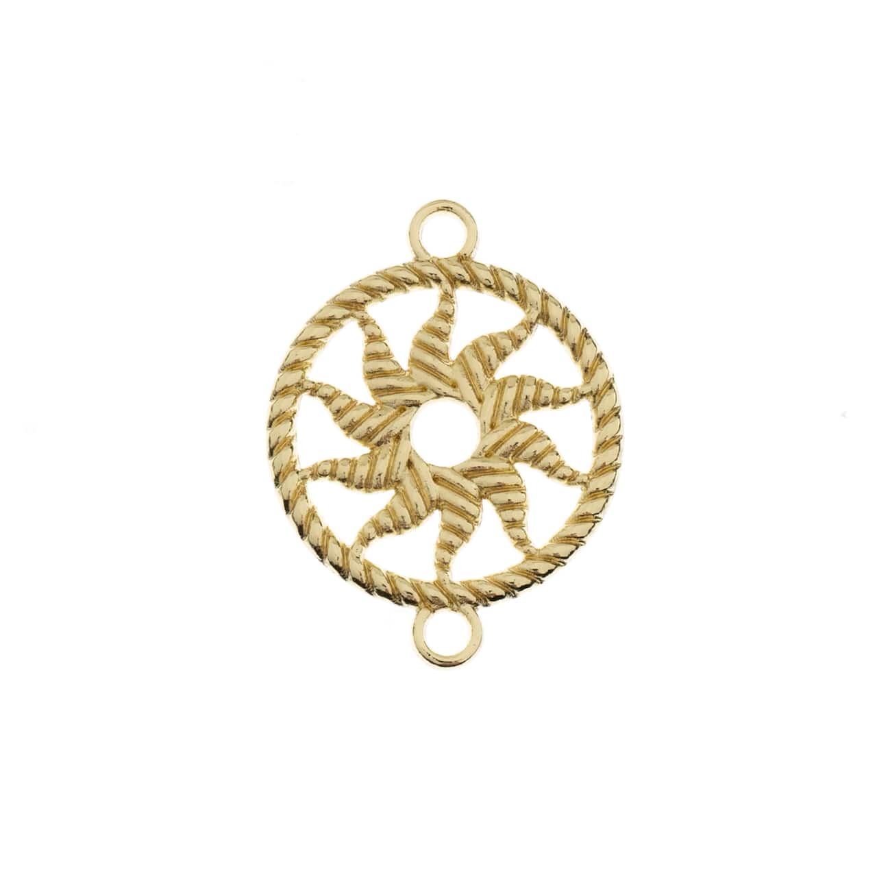 John Bead Beadwork Findings Gold Circle with Sun Pendants
